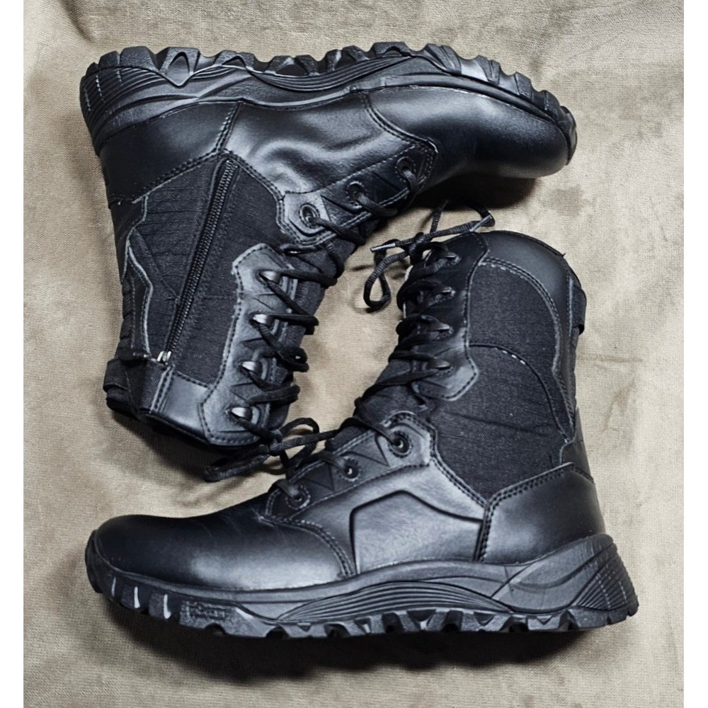 Magnum Mach 2 8.0 SZ Mens Tactical Boots Black Side Zip Vibram M800577 9.5